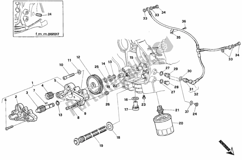 Tutte le parti per il Pompa Olio - Filtro A Due Posti del Ducati Superbike 748 1997