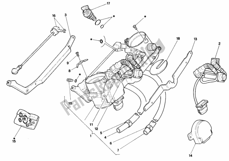 Todas las partes para Cuerpo Del Acelerador de Ducati Superbike 748 1997