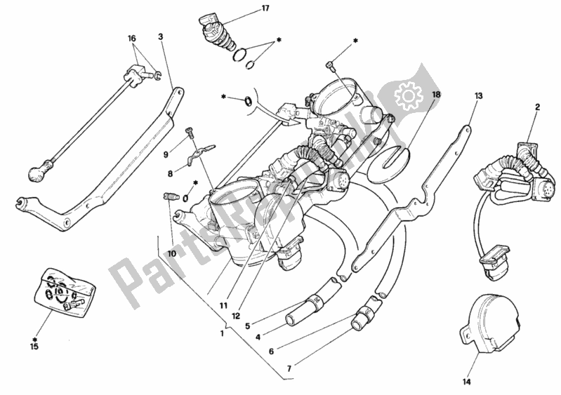 Tutte le parti per il Corpo Farfallato del Ducati Superbike 748 1997