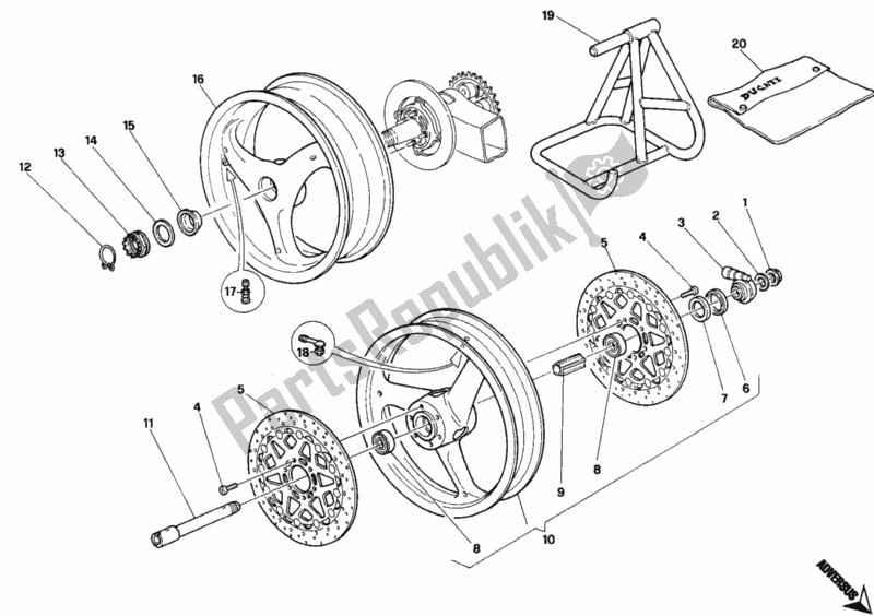 Tutte le parti per il Ruote del Ducati Superbike 748 1997