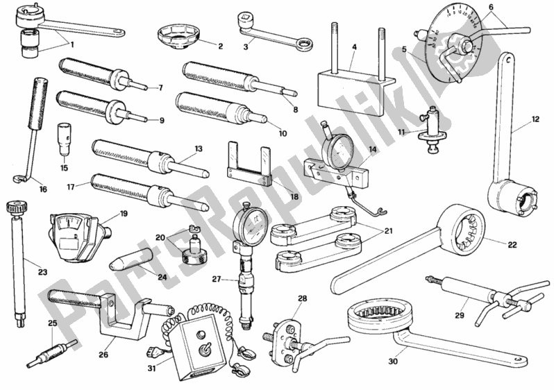 Tutte le parti per il Attrezzi Di Servizio Dell'officina, Motore del Ducati Superbike 748 1997