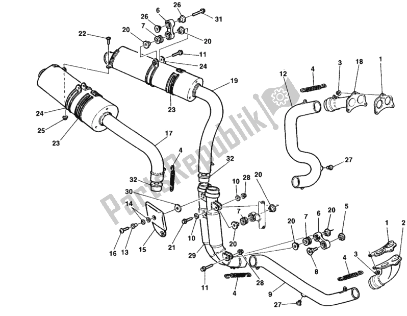 Todas las partes para Sistema De Escape de Ducati Superbike 748 1998