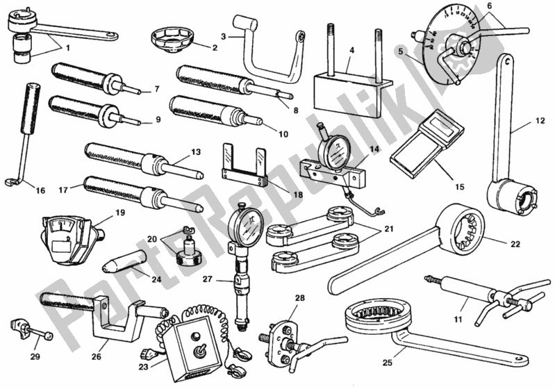 Tutte le parti per il Attrezzi Di Servizio Dell'officina, Motore del Ducati Superbike 748 1998