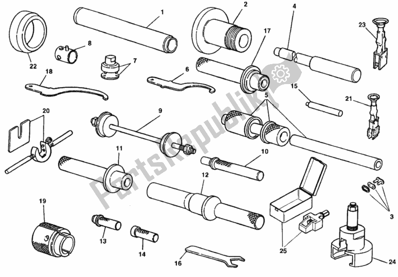 Todas las partes para Taller De Herramientas De Servicio, Marco de Ducati Superbike 748 1998
