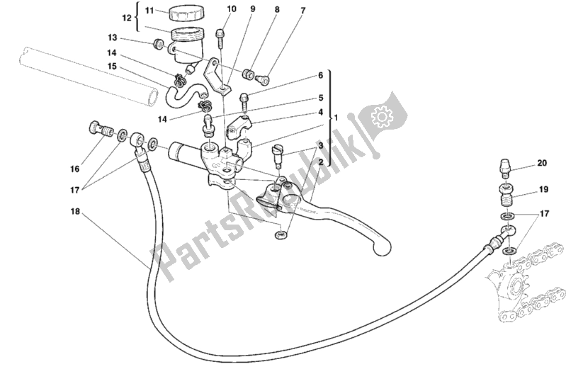 Toutes les pièces pour le Maître-cylindre D'embrayage du Ducati Superbike 748 1999