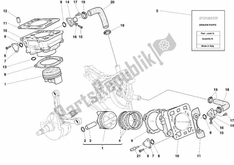 Todas las partes para Cilindro - Pistón de Ducati Superbike 748 1999