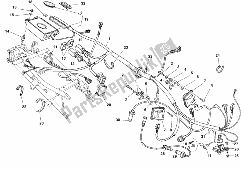 Tutte le parti per il Unità Di Controllo Motore del Ducati Superbike 748 1999