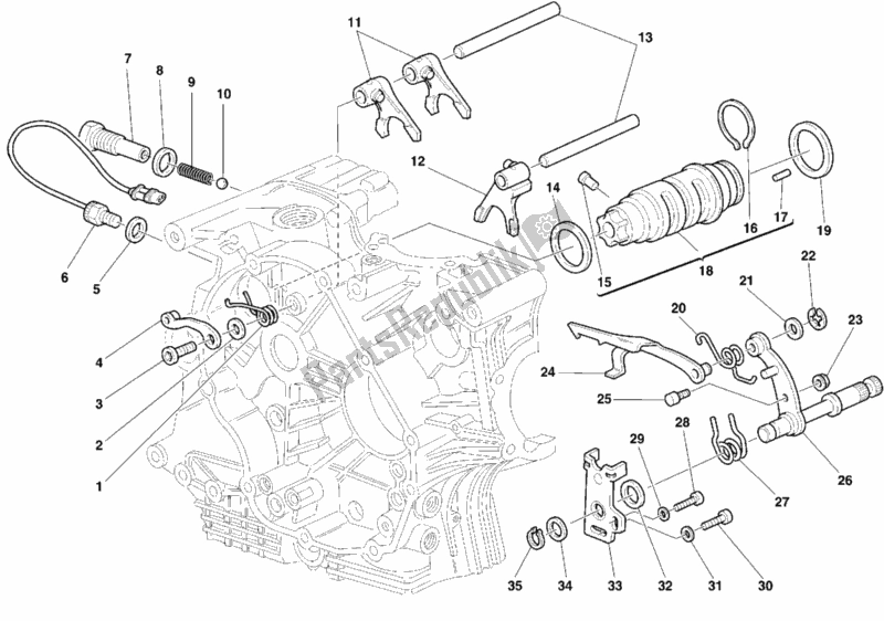 Tutte le parti per il Meccanismo Di Cambio Marcia del Ducati Superbike 748 1999