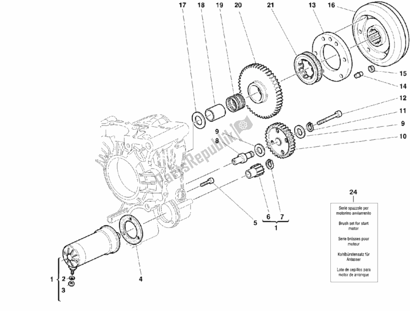 Tutte le parti per il Generatore - Motore Di Avviamento del Ducati Superbike 748 1999