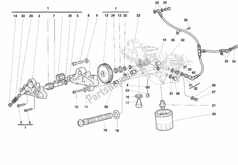 Tutte le parti per il Pompa Dell'olio - Filtro del Ducati Superbike 748 1999