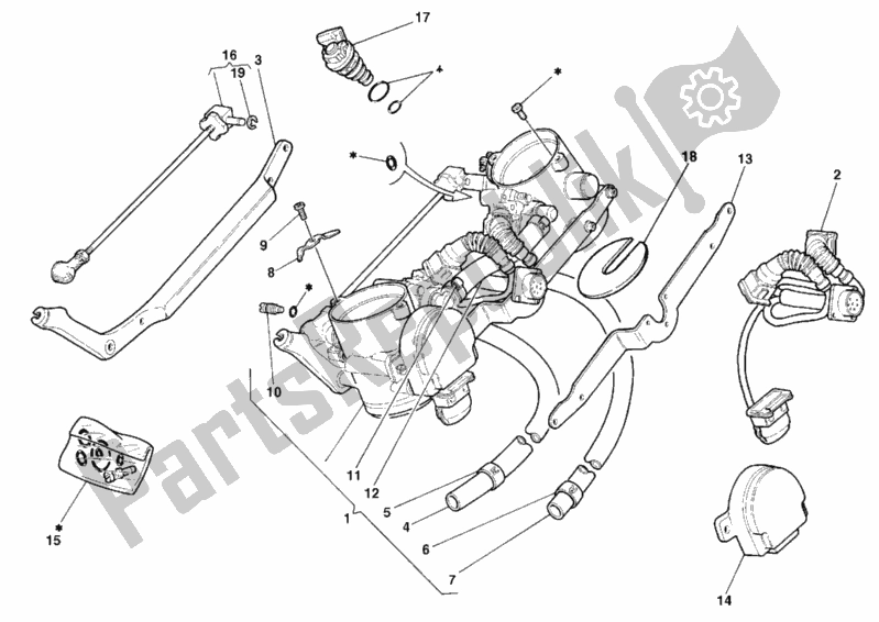 Todas las partes para Cuerpo Del Acelerador de Ducati Superbike 748 1999