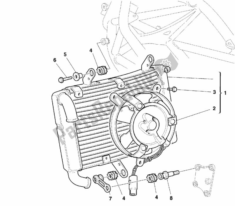 Todas las partes para Enfriador De Agua de Ducati Superbike 748 1999