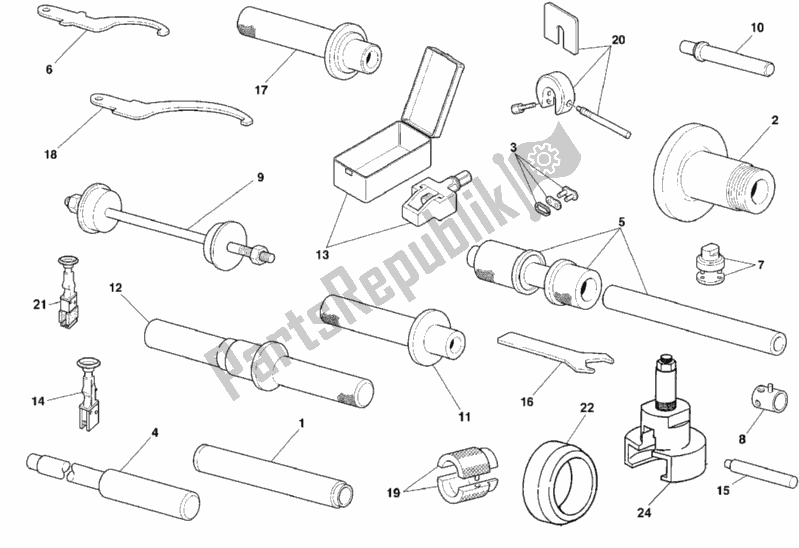 Todas las partes para Taller De Herramientas De Servicio, Marco de Ducati Superbike 748 1999