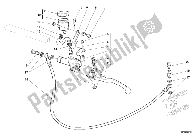 Tutte le parti per il Pompa Frizione del Ducati Superbike 748 2000