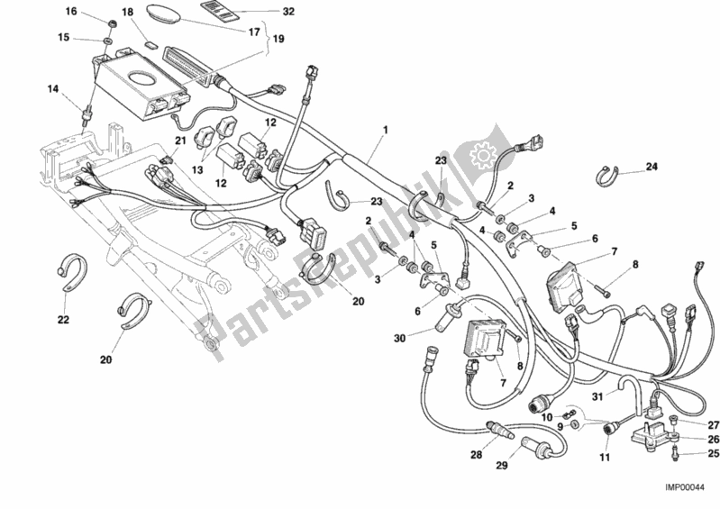 Tutte le parti per il Unità Di Controllo Motore del Ducati Superbike 748 2000