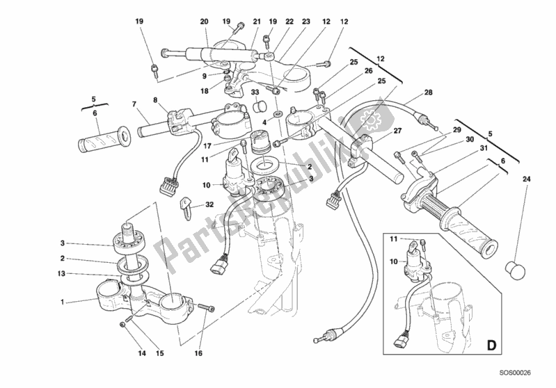 Todas las partes para Manillar de Ducati Superbike 748 2000