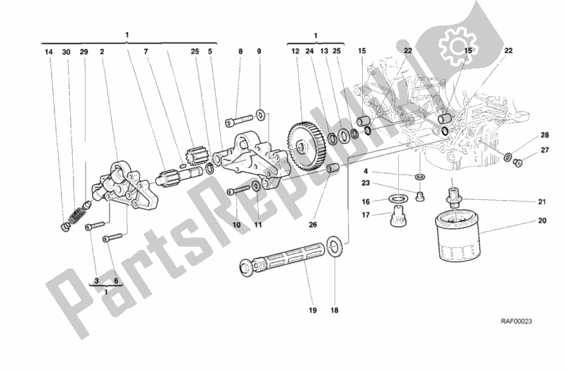 Tutte le parti per il Pompa Dell'olio - Filtro del Ducati Superbike 748 2000