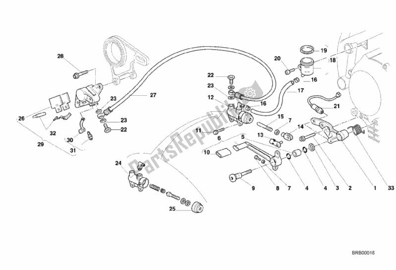 Alle onderdelen voor de Achter Remsysteem van de Ducati Superbike 748 2000