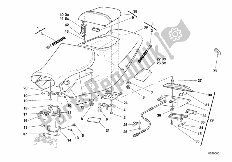 Todas las partes para Asiento Biposto de Ducati Superbike 748 2000