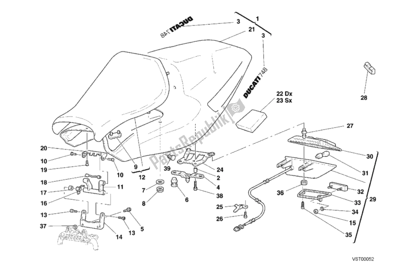 Todas las partes para Asiento Monoposto de Ducati Superbike 748 2000