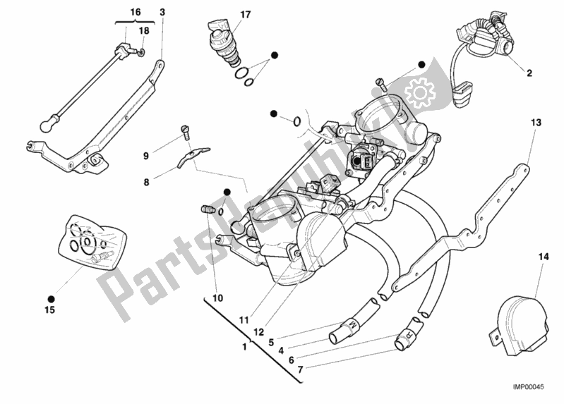 Tutte le parti per il Corpo Farfallato del Ducati Superbike 748 2000