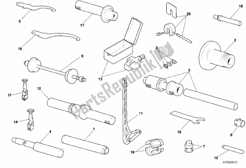 Todas las partes para Taller De Herramientas De Servicio, Marco de Ducati Superbike 748 2000