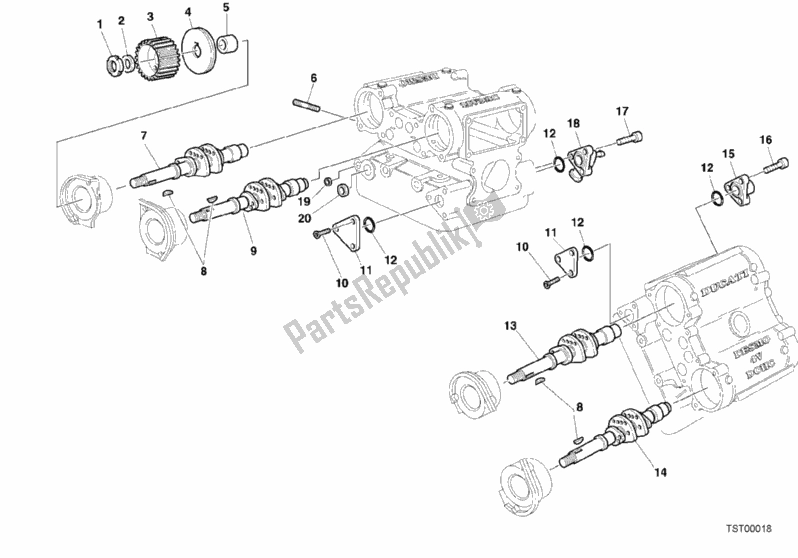 Todas las partes para 014 - árbol De Levas de Ducati Superbike 748 2001