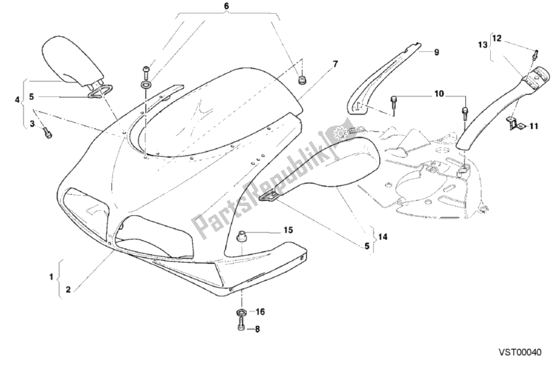 Alle onderdelen voor de Motorkap van de Ducati Superbike 748 2001