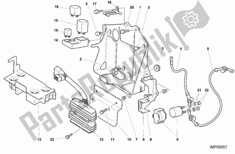 Alle onderdelen voor de Elektrische Toestellen van de Ducati Superbike 748 2001