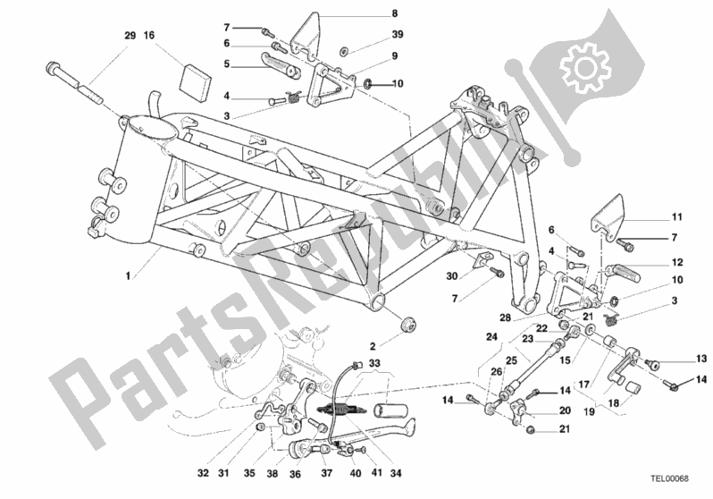 Alle onderdelen voor de Kader van de Ducati Superbike 748 2001