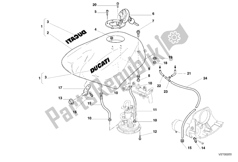 Todas las partes para Depósito De Combustible de Ducati Superbike 748 2001
