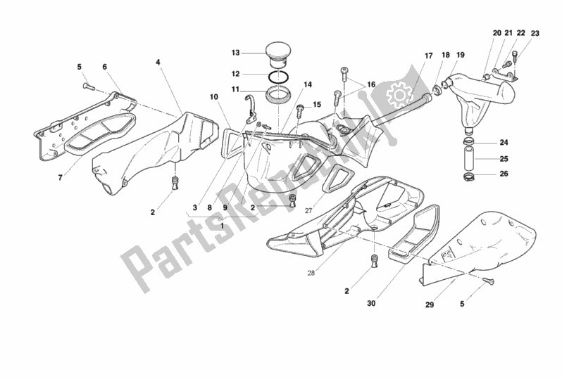 Alle onderdelen voor de Inname van de Ducati Superbike 748 2001