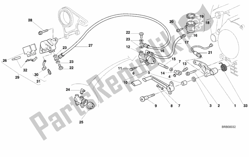 Toutes les pièces pour le Système De Freinage Arrière du Ducati Superbike 748 2001