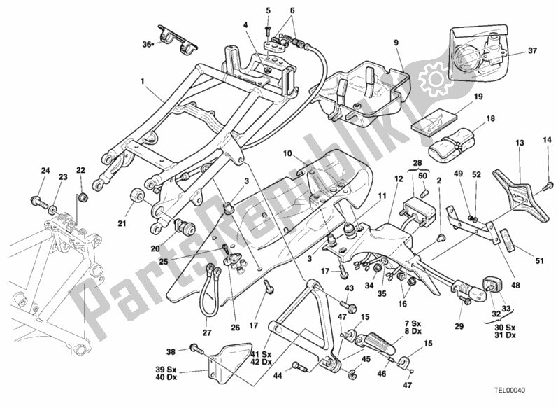Todas las partes para Marco Trasero Usa de Ducati Superbike 748 2001