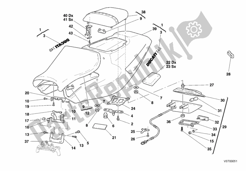 Todas las partes para Asiento Biposto de Ducati Superbike 748 2001