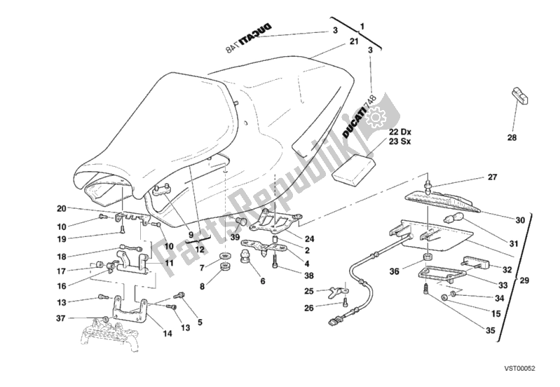 Todas las partes para Asiento Monoposto de Ducati Superbike 748 2001