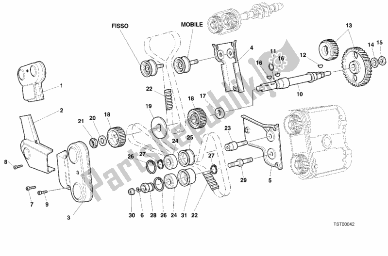 Alle onderdelen voor de Distributieriem van de Ducati Superbike 748 2001