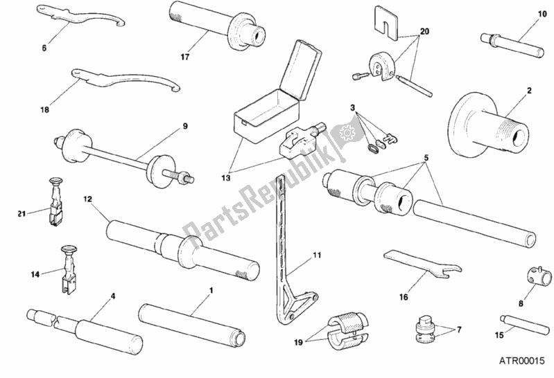 Alle onderdelen voor de Werkplaats Service Tools, Frame van de Ducati Superbike 748 2001