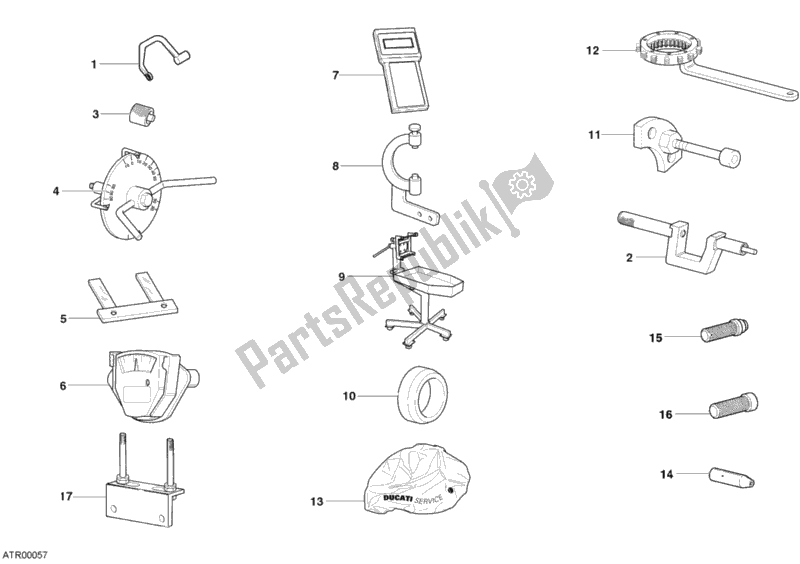 Tutte le parti per il 001 - Attrezzi Di Servizio Da Officina, Motore del Ducati Superbike 749 2003