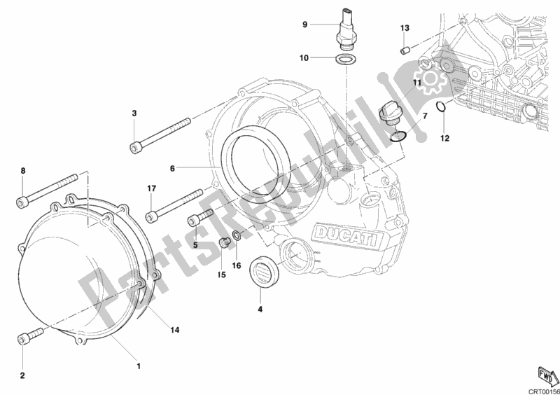 Todas as partes de Tampa Da Embreagem, Externa do Ducati Superbike 749 2003