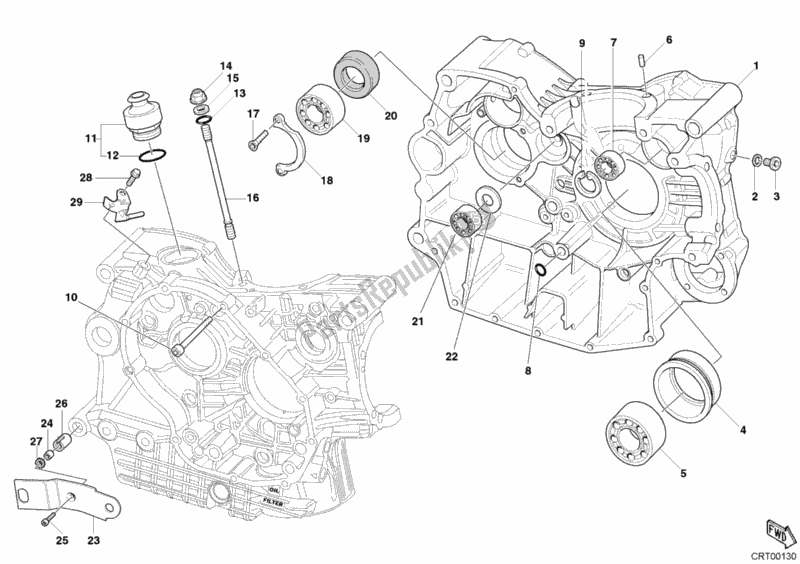 Todas las partes para Caja Del Cigüeñal de Ducati Superbike 749 2003