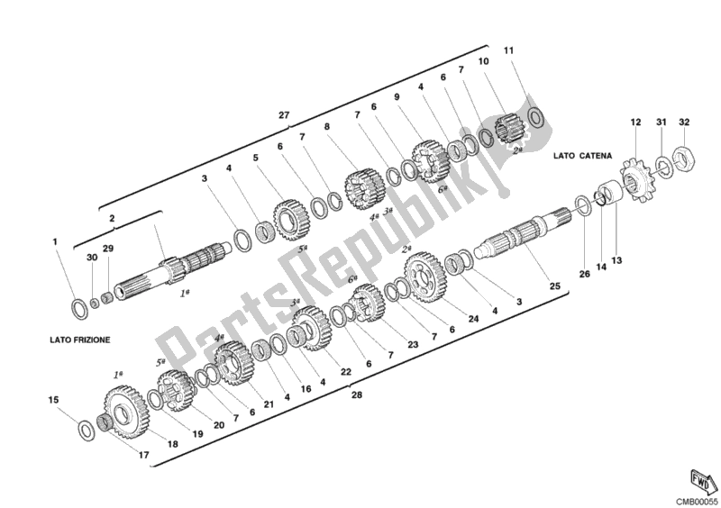 Todas las partes para Caja De Cambios de Ducati Superbike 749 2003