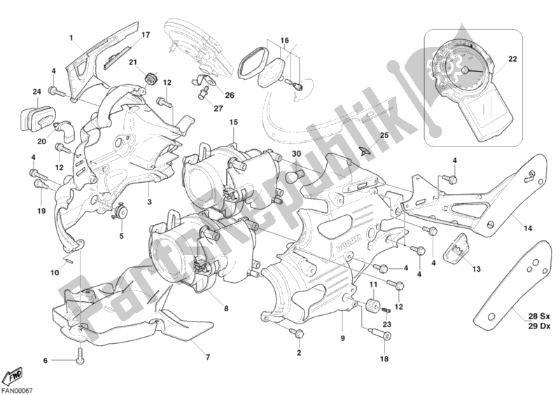 Todas las partes para Faro de Ducati Superbike 749 2003