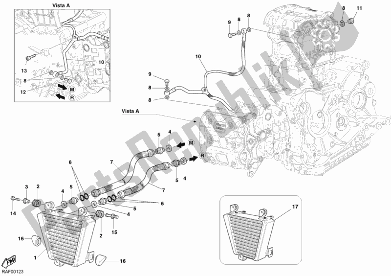 Tutte le parti per il Radiatore Dell'olio del Ducati Superbike 749 2003