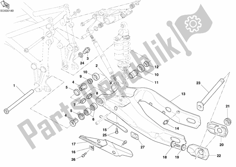 Tutte le parti per il Forcellone del Ducati Superbike 749 2003