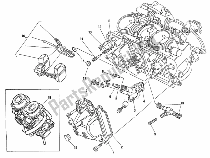 Todas las partes para Carburador de Ducati Monster 750 1996