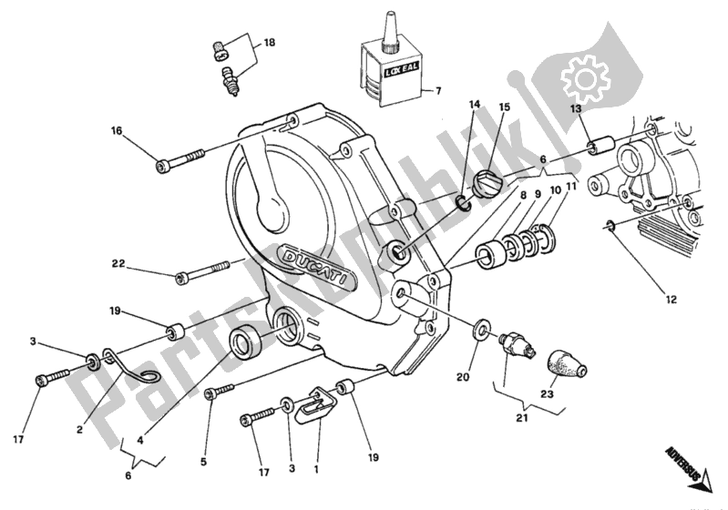 Tutte le parti per il Coperchio Frizione del Ducati Monster 750 1996