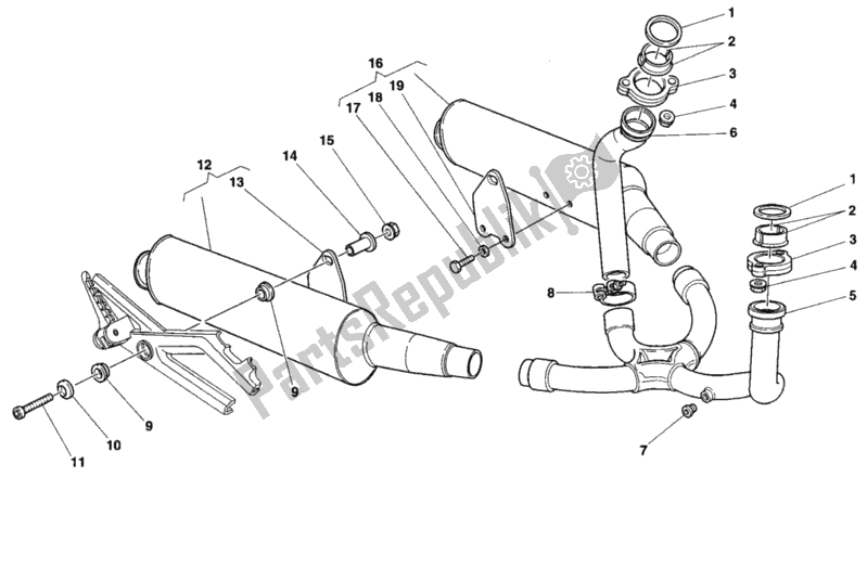 Todas las partes para Sistema De Escape de Ducati Monster 750 1996