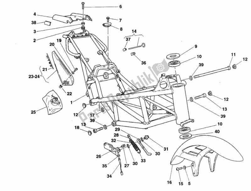 Todas las partes para Marco de Ducati Monster 750 1996