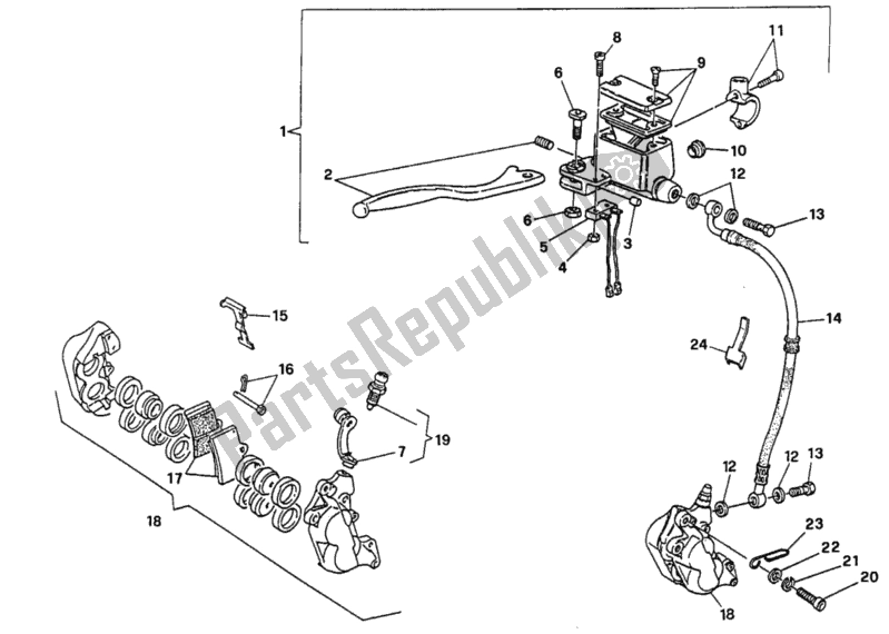 Todas las partes para Sistema De Freno Delantero de Ducati Monster 750 1996